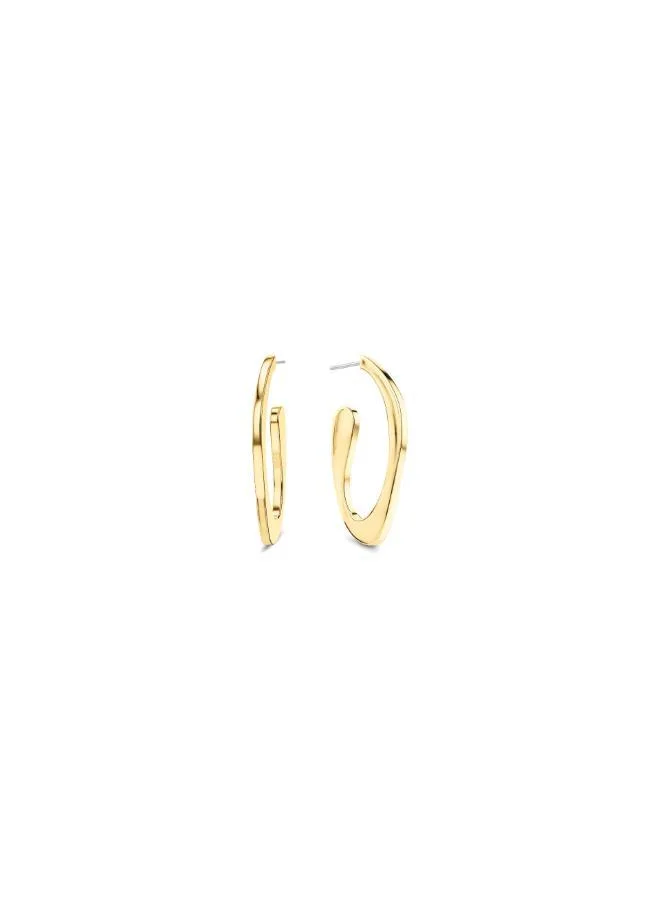 Calvin Klein Harmonious Connection Collection Hoop Earrings For Women In Yellow Gold Embellished With Crystals - 35000688